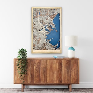 Custom City Map of any City in the World, Personalized Laser Cut Wood Map, map gift, 3d layered custom map image 8
