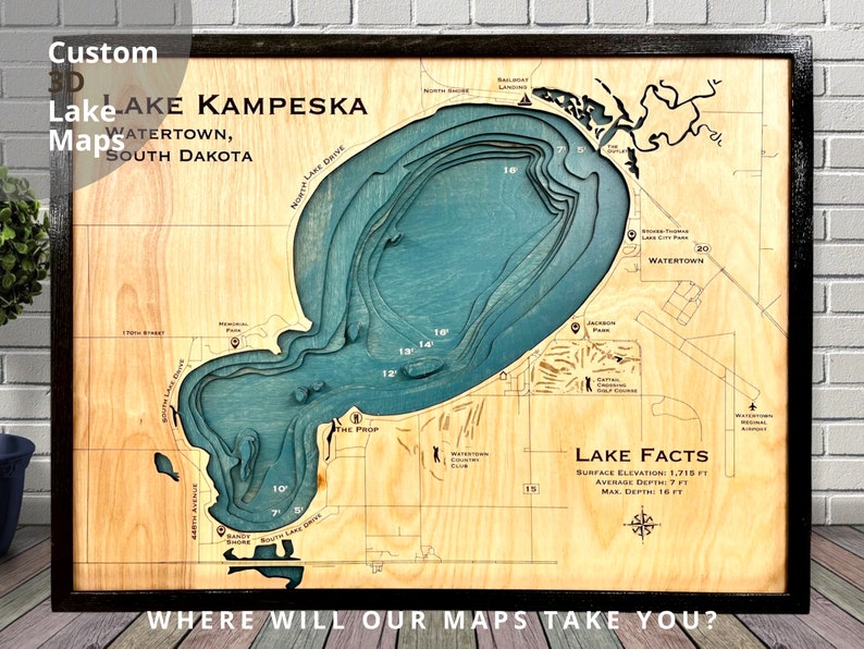 Lake Kampeska choose Your Design Lake House Decor Custom Etsy
