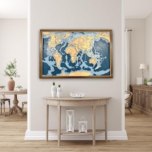 World map | Custom topographical map | nautical decor | Lake house Decor | fishing map | wedding gift | Lake Map |