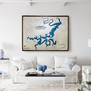 Chain OLakes Custom lake map nautical decor Lake house Decor fishing map wedding gift Lake Map image 10