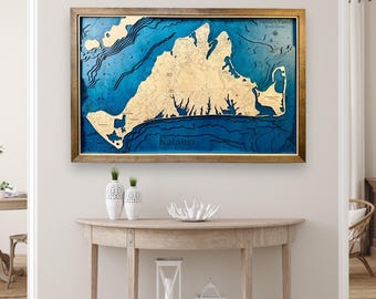 Custom Map Gift Engraved on Wood Map Personalized Gifts Map Print Lake House Decor Wood Wall Art Lake Signs on Wood Wall Decor Custom Lake