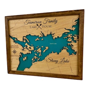 Stony Lake, Tennessee, Custom Wood Map, Lake House Decor, Sign, Custom Lake Map, Cabin Lake Map, Lake House Art