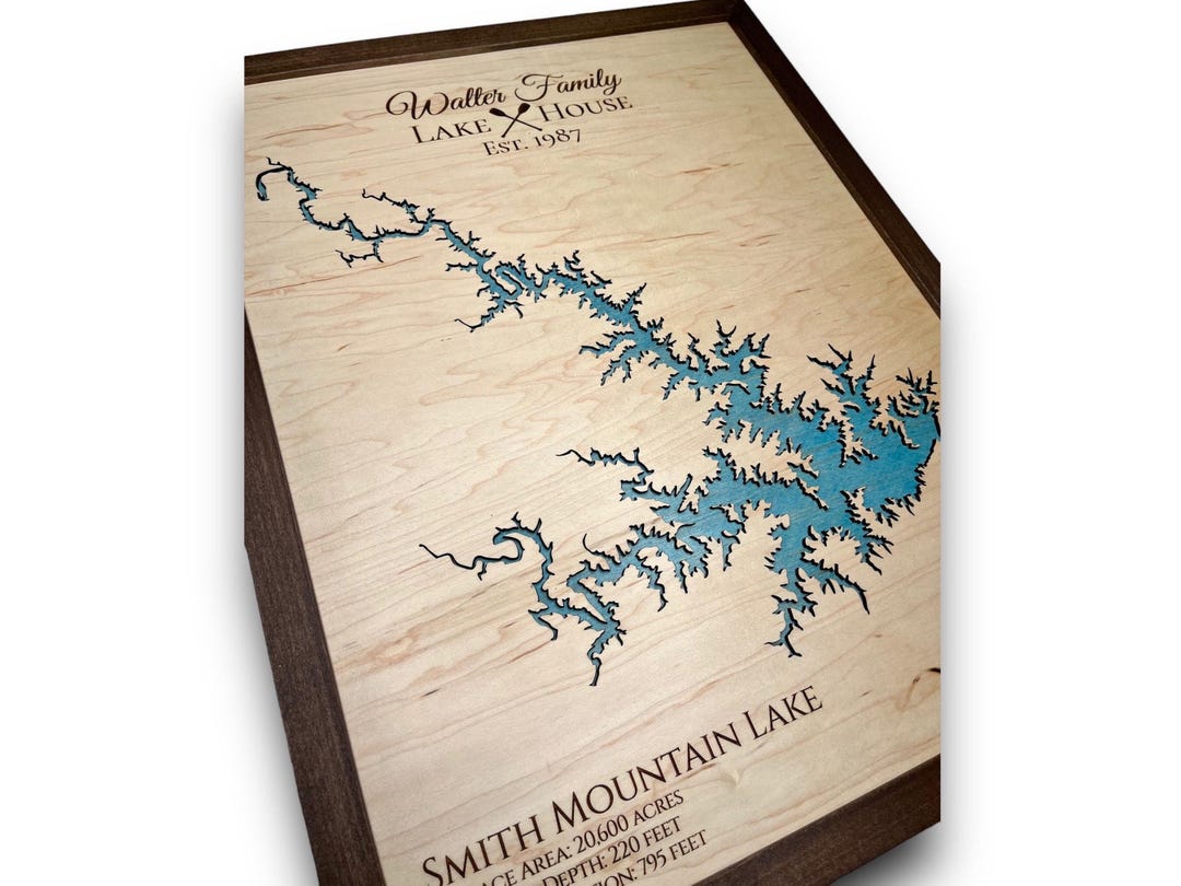 Custom 3D Lake Map: Personalized Lake Map Any Lake and River Layered ...