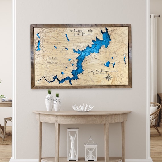 Lake Wallenpaupack Custom Lake Map Nautical Decor