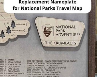 Replacement Nameplate for National Parks Travel Map