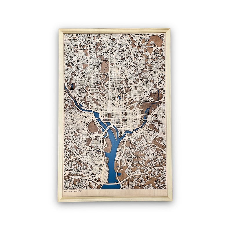 Custom City Map of any City in the World, Personalized Laser Cut Wood Map, map gift, 3d layered custom map image 4