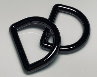 GUNMETAL 1 Inch (25mm) D-Ring Hardware for Bags - Set of 2