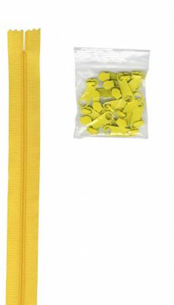 4 yards of 16mm #4.5 zipper chain and 16 Extra-Large Coordinated Pulls - Buttercup 4 yards of 16mm #4.5 zipper chain and 16 Extra-Large Coordinated Pulls - Buttercup