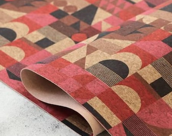 Mid-Century Modern Cork Fabric (18" x 25")