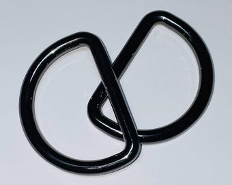 GUNMETAL 1.5 Inch (38mm) D-Ring Hardware for Bags - Set of 2