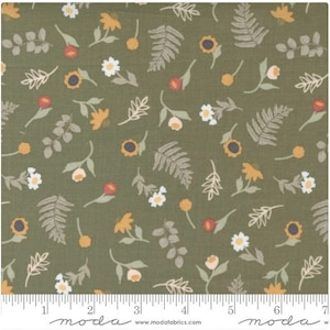 REMNANT Flower Pot Freshly Cut in SAGE by Lella Boutique - 1 Yard 10 Inches