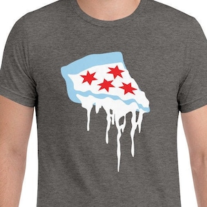 Deep Dish Chicago T-shirt / The Chicago flag as pizza