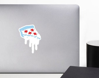 Chicago Flag as Pizza Bubble-free stickers