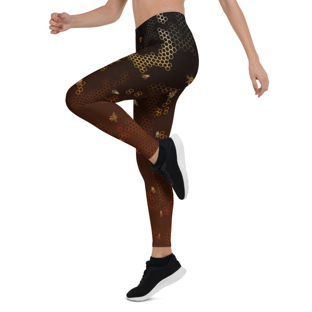 Honey Bee Psychedelic Gifts Pattern Print Pattern Women Leggings