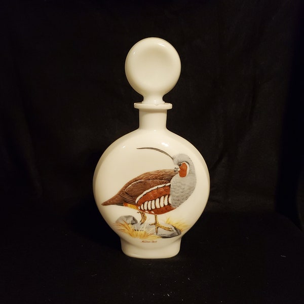 1969 Canadian Whiskey Decanter - art by A. Singer Edition No 4 Field Birds Mountain Quail