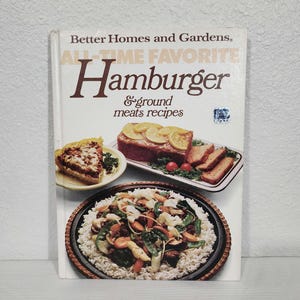 Livro de receitas favoritas de hambúrguer e carne moída da Better Homes and Gardens - 1983