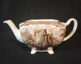 Vintage Johnson Brothers Old Britain Castles Coffee Pot Blue