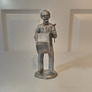 RB Ricker Pewter Man Playing Drum Figurine or Statue