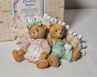 Ositos de peluche Michelle y Michael "La amistad es un sentimiento acogedor" 1992
