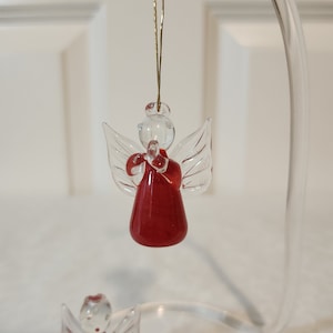 Miniature Blown Glass Angel Ornaments - Set of 2