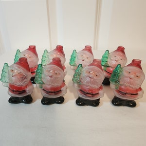 Vintage Santa Claus Holiday Light Covers - Lot of 8