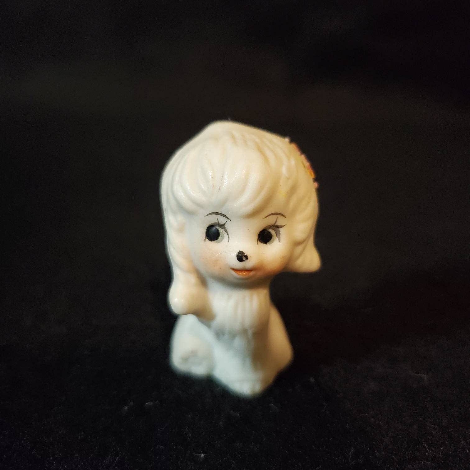 Miniature Poodle Puppy Waving Figurine