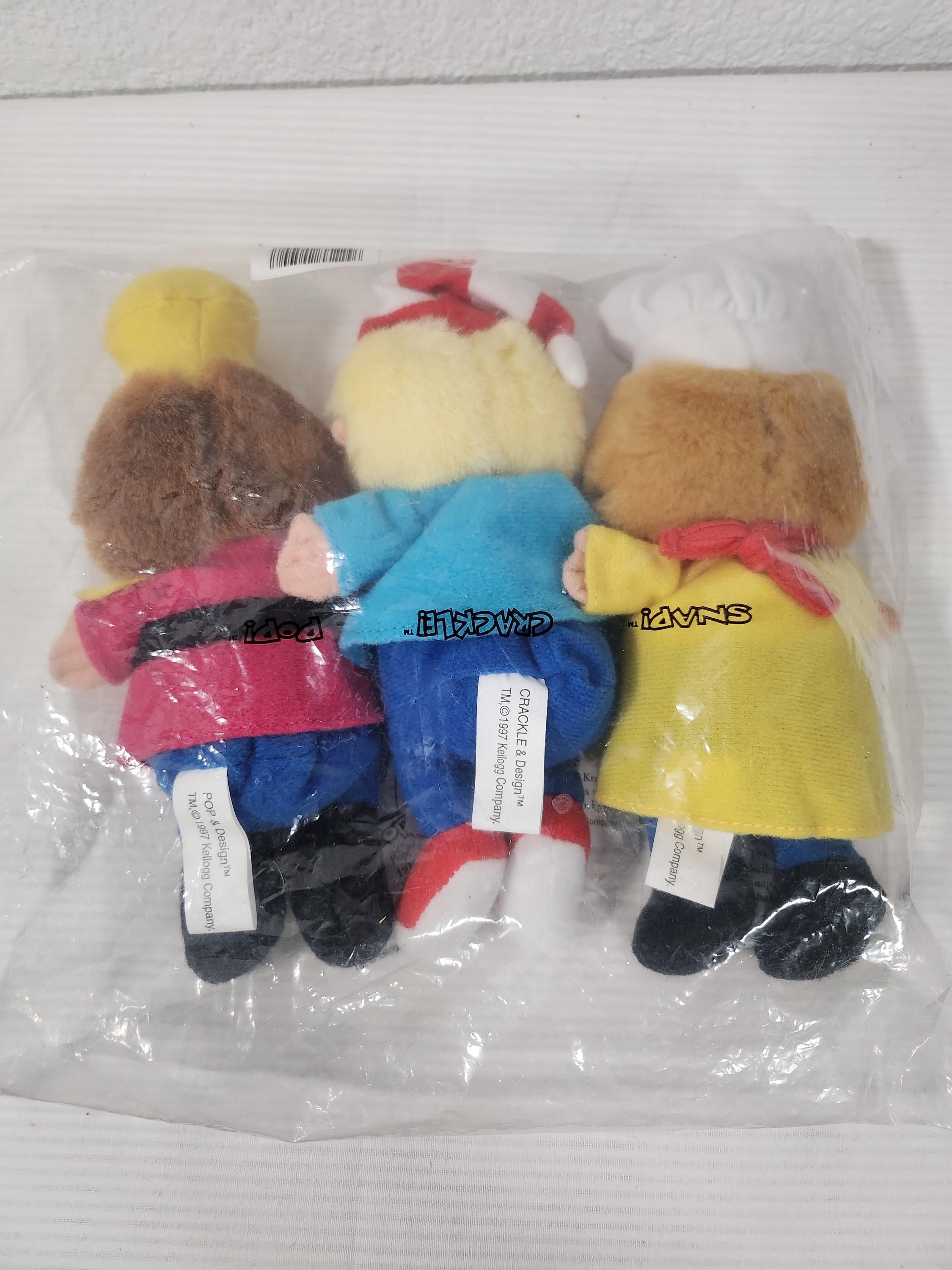 Kellogg's Rice Krispies Snap, Crackle, and Pop Plush Toys - 1997