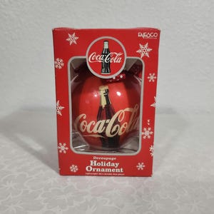 Enesco Coca-cola Decoupage Christmas Ornament - 1993 - Etsy