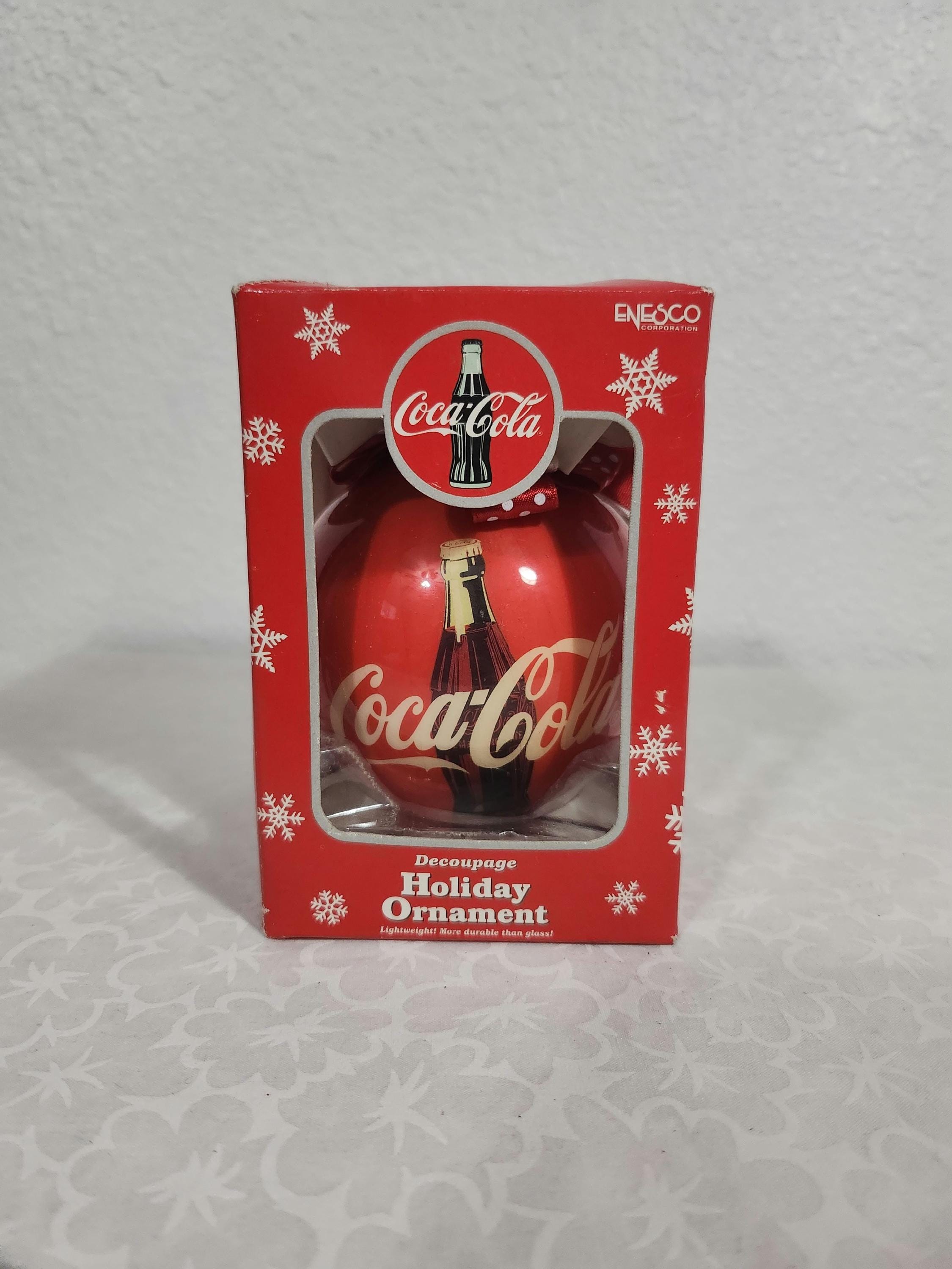 Enesco Coca-cola Decoupage Christmas Ornament - 1993 - Etsy