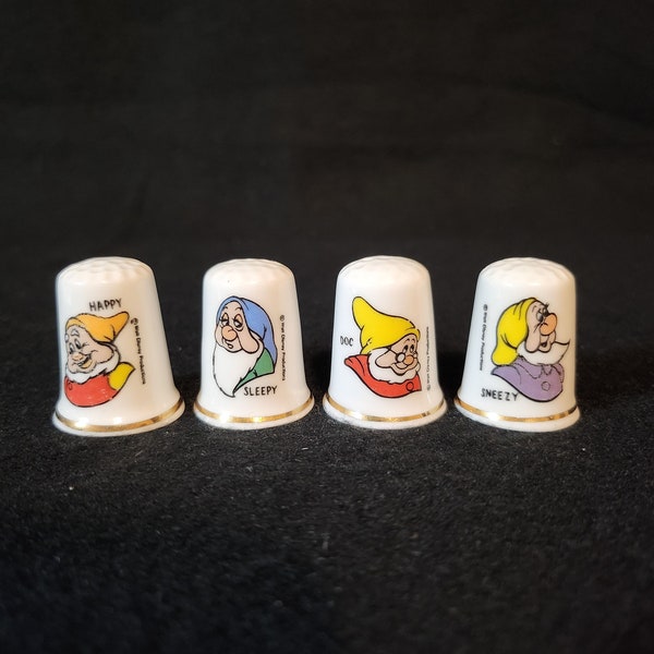 Birchcroft Fine Bone China Collectible Thimble Disney's Snow White and the Dwarves Characters - Buyers Choice