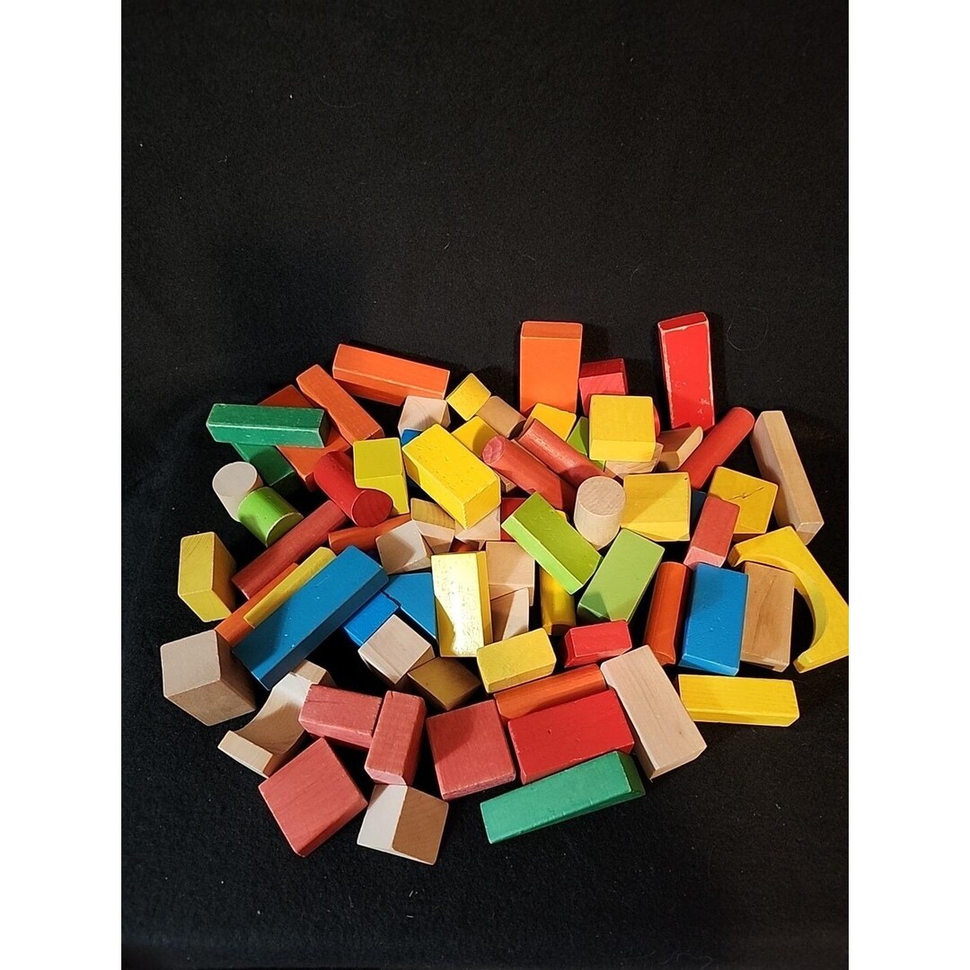 Childrens Building Blocks Lot of 75 to 80pcs. Unbranded Mix Shapes ...