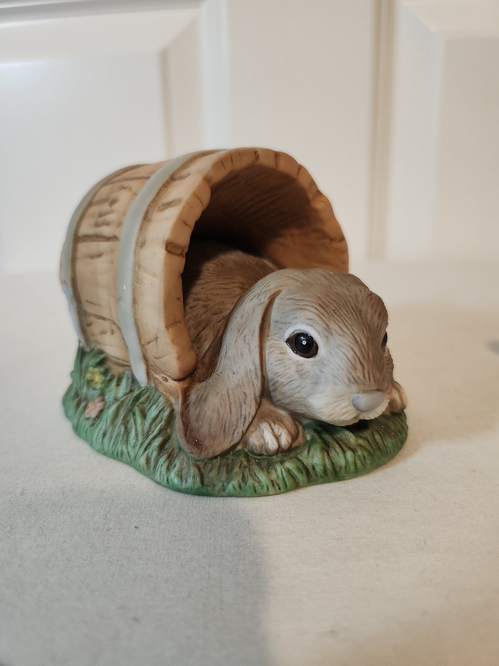 Home Interiors Porcelain Bunny Rabbit Set - 
