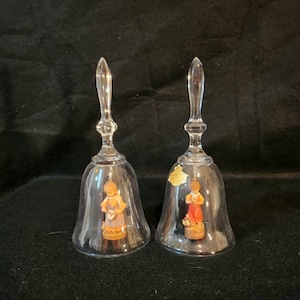 Lead Crystal W Germany Bell with Dolfi Italy Figurine inside - Buyer&#39;s Choice