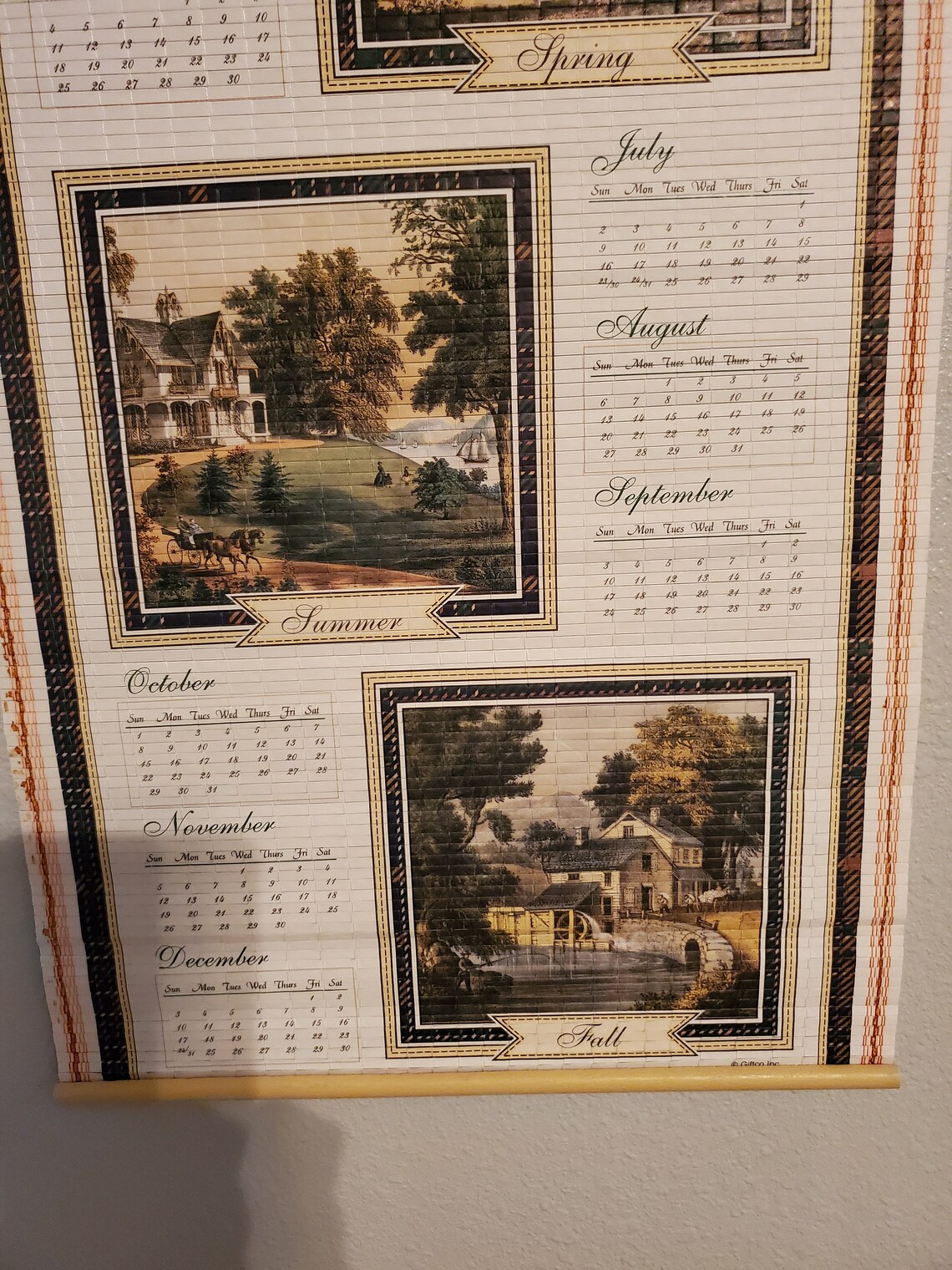 1999 and 2000 Reversible Bamboo Wall Calendar Etsy