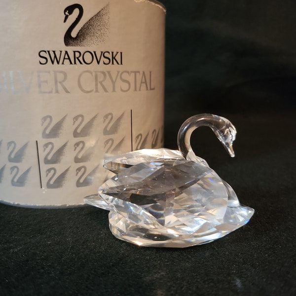 Swarovski Silver Crystal Swan avec boîte - 3" de long