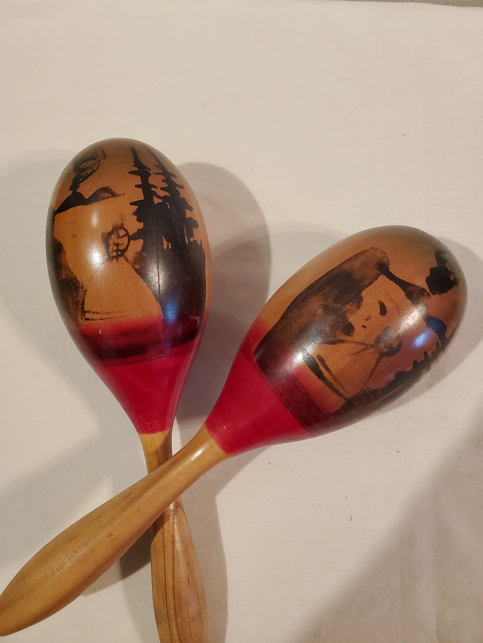 Hand painted wooden maracas from Mexico | Etsy