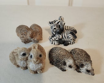 Stone Critters Miniature figures - Buyer's Choice - Rabbits, Hedgehogs, Hippos, Zebras