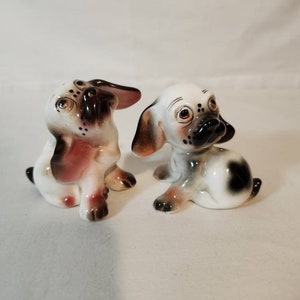 Big Eyed Spaniel Dog Pair of Salt and Pepper Shakers