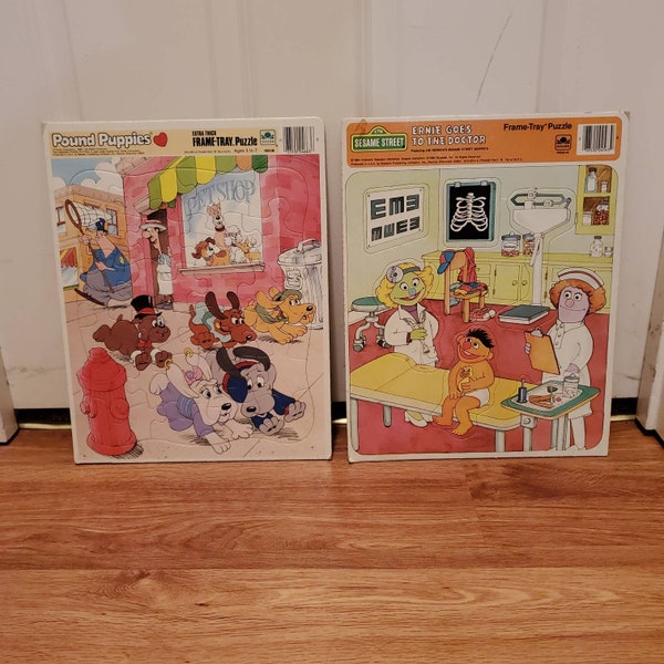 Pound Puppies or Sesame Street Ernie Goes to the Doctor Frame-Tray Puzzle - Buyer's Choice