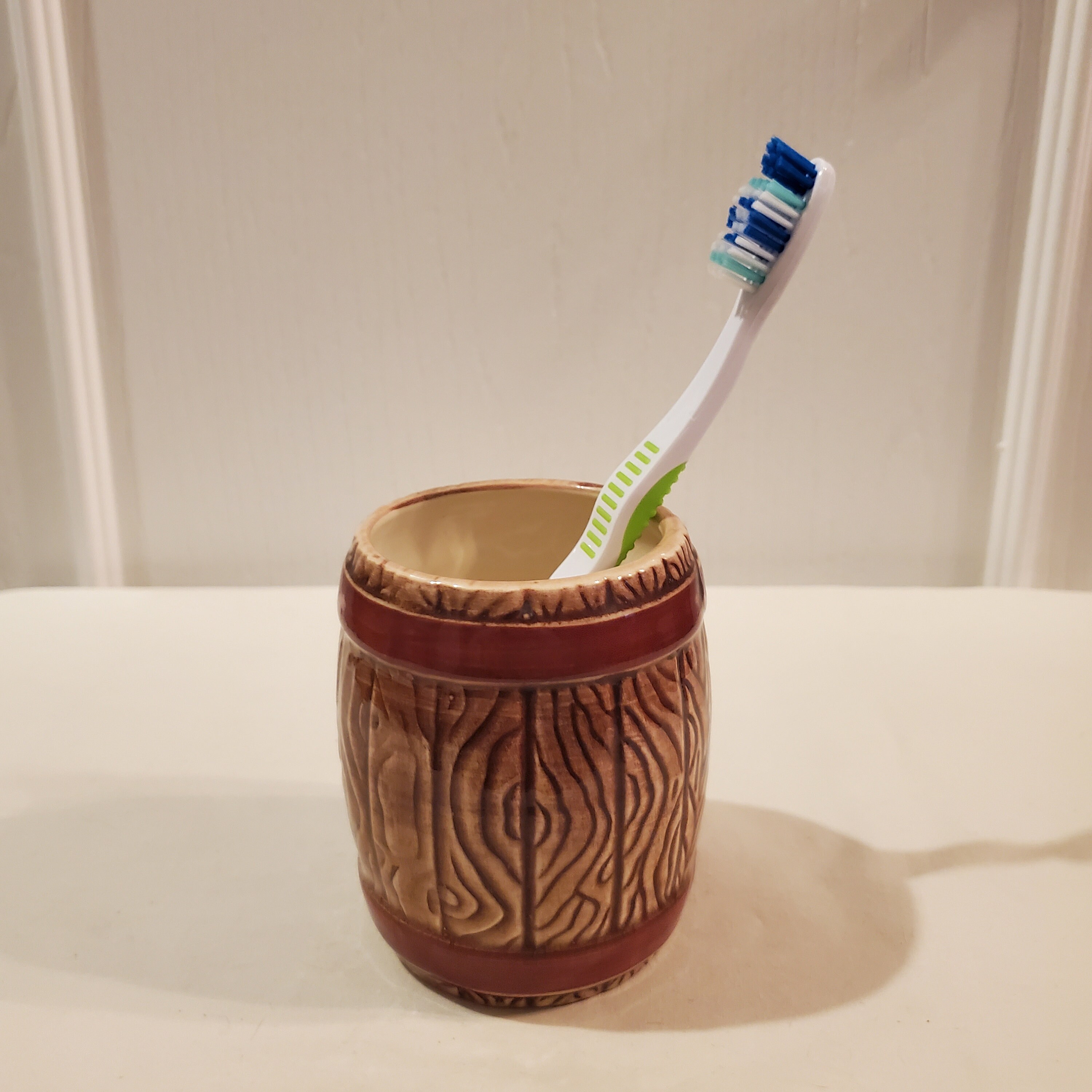 Donisa Barrel or whisky barrel shaped toothbrush holder or Etsy