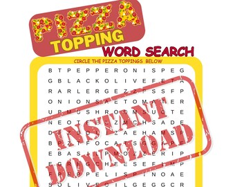 Pizza Toppings Word Scramble. Printable Instant Digital Download ...