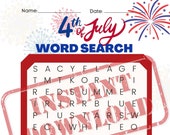 4th of July Word Search July Fourth Printable Download Now