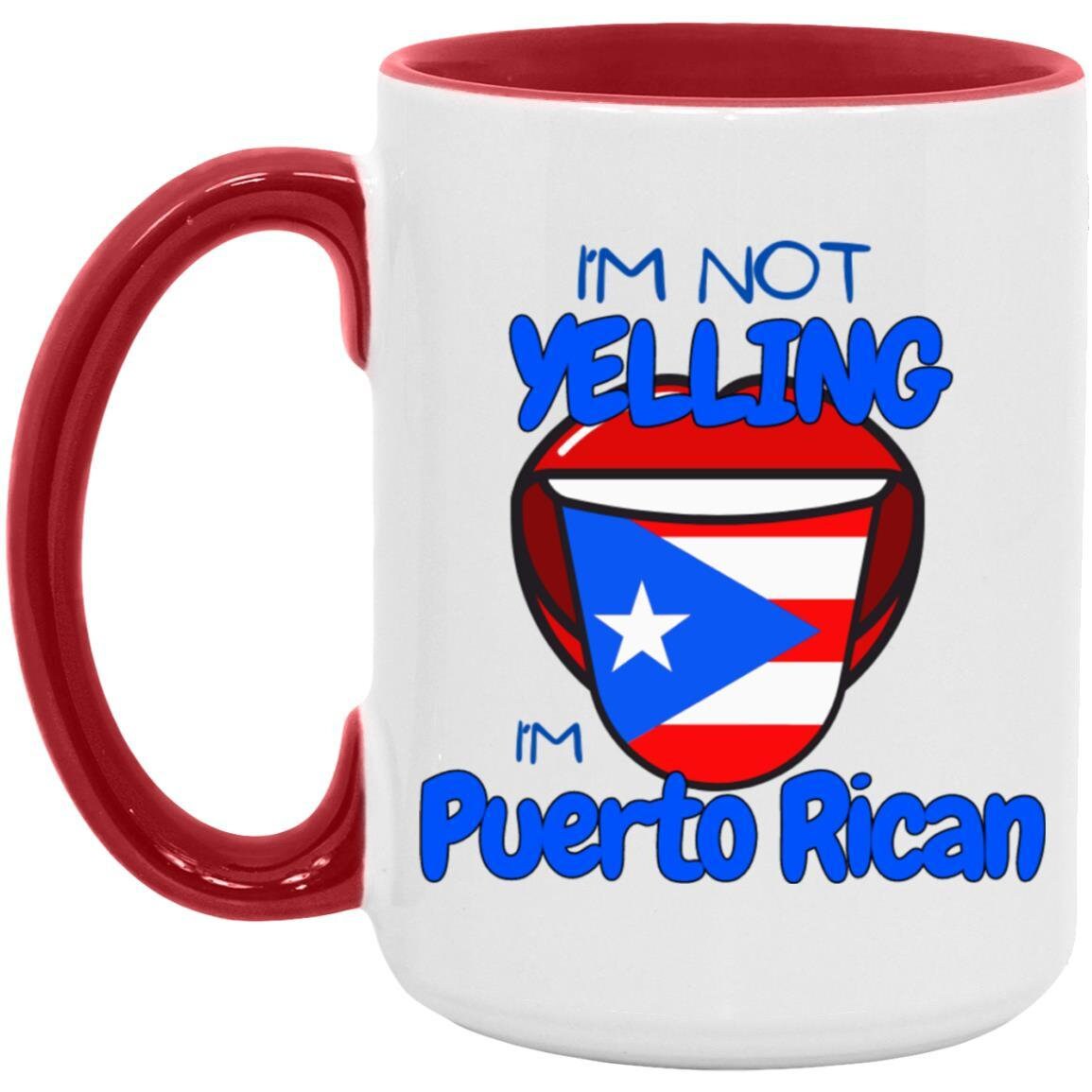 Funny "I'm Not Yelling, I'm Puerto Rican" Ceramic Coffee Mug - 11 Oz Black Mug - View #13