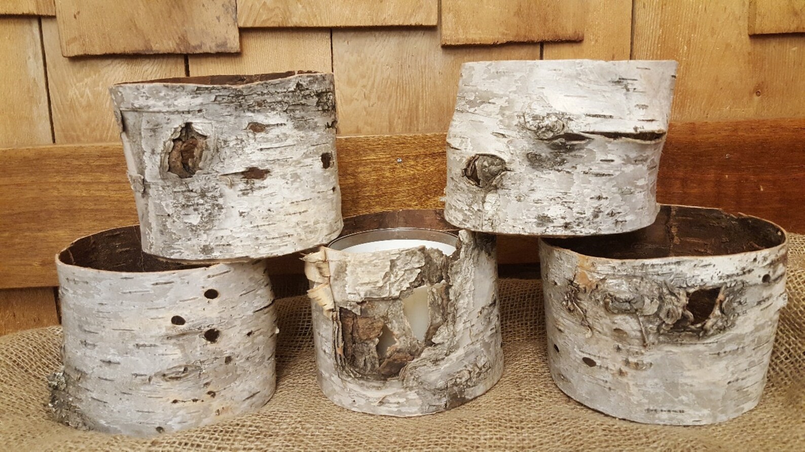 Natural Birch Bark Container Set Etsy