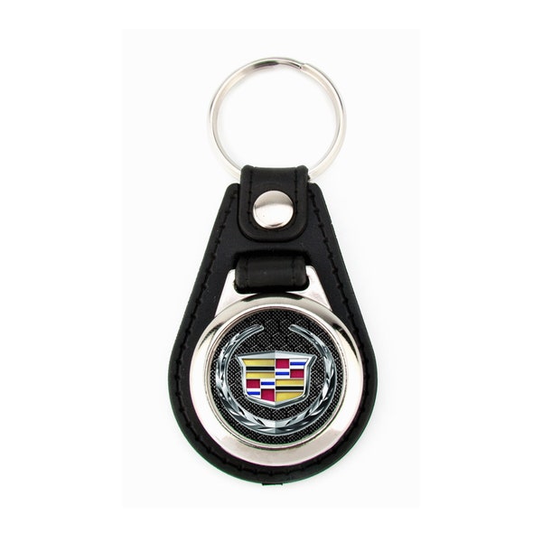 Cadillac Keychain Wreath and Crest Key Chain Ring XTS CTS Escalade ATS