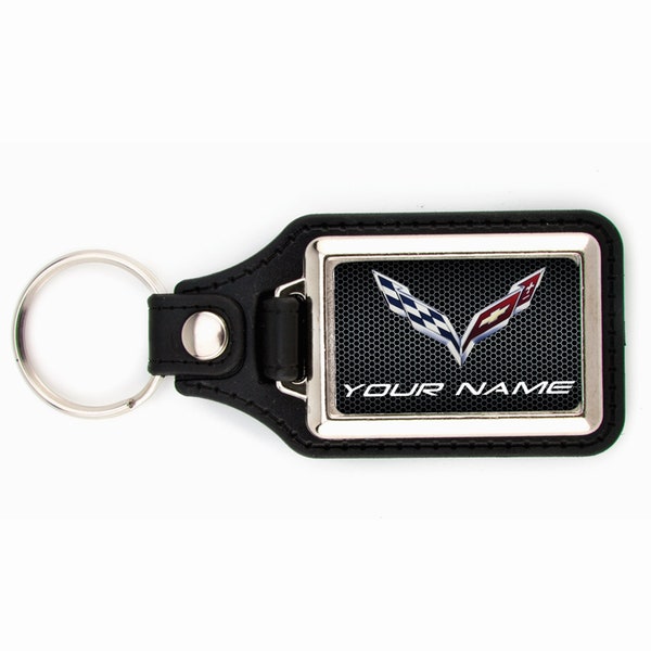 Personalized Corvette Stingray Keychain Key Ring Chain