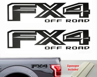 2-2017 Ford F250 F350 FX4 Off Road Decals Stickers FCFB Carbon Fiber Black
