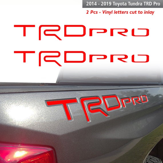 Fits TRD Pro Toyota Tundra 2014-2019 Red//Black Letters Inserts Decals One Set