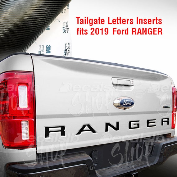 2019 Ford Ranger Tailgate Inserts Decals Letters Indent Stickers Vinyl Cut Carbon Fiber 3m