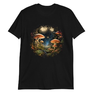 Midnight Cottagecore Forest at Nightfall T-Shirt